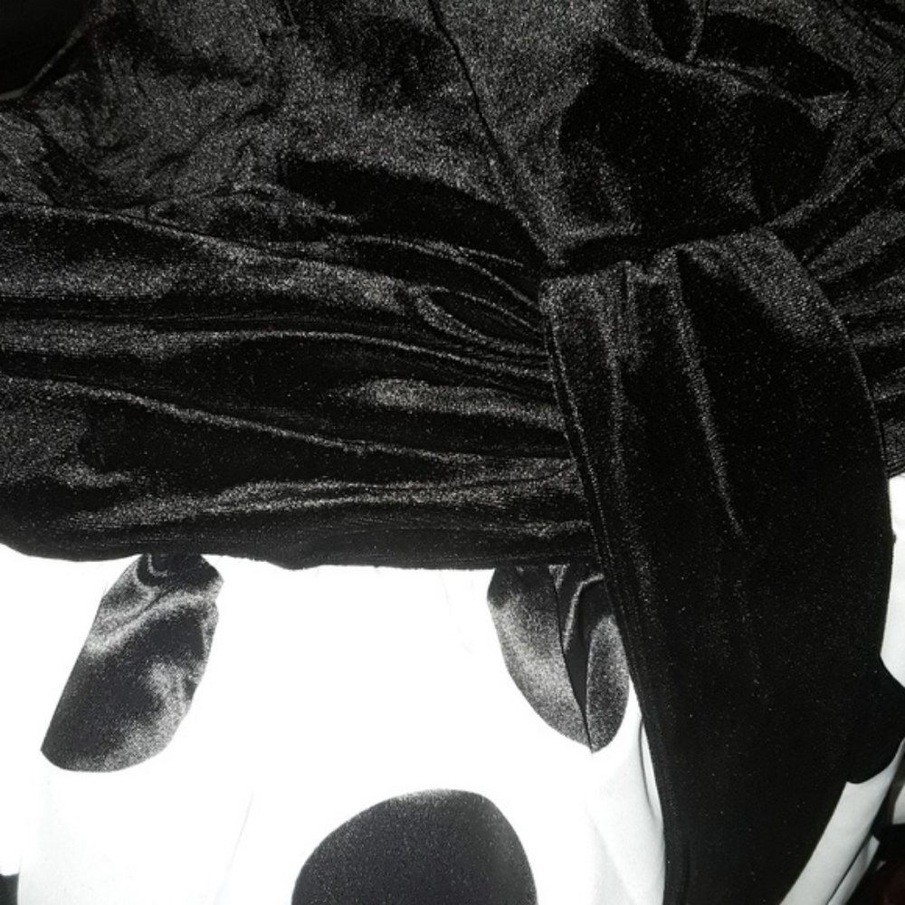 Vintage Style Retro Black & White Polka Dot Dress - Picture 7 of 8